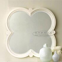 New simple modern white entrance decoration American country bathroom mirror Dressing mirror Corridor hanging mirror customization