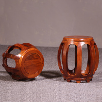 New Chinese mahogany drum stool Rosewood solid wood round drum stool hedgehog red sandalwood embroidered pier stool small stool home