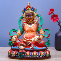 Five-way god of wealth water for the yellow god of wealth Buddha statue home offering god Chinese style living room Tibetan tantric glass Buddha statue ornaments