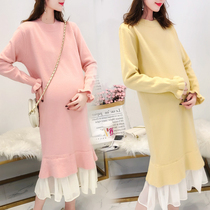 Pregnant Woman Autumn Clothing Suit Fashion surrogacy Spring and autumn style Dress Blouse with long early autumn and winter style sweater dress