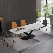 Italian minimalist rock board dining table and chair combination Nordic modern simple household small apartment light luxury Net Red dining table