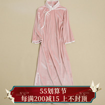 Old Dream-Golden Velvet Spring Autumn New Ex-gratia Qipao Art Retro-Style Old Dream