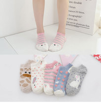 Socks for women sweat-absorbing big element era cotton autumn thin socks shallow mouth autumn boat socks for women