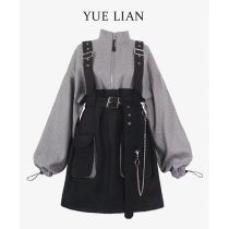 (Hong Kong designer brand) detachable strap chain two-piece sweater 2021 dress fried Street