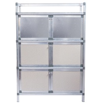 304 storage rack household floor-standing aluminum alloy kitchen cabinet with door double door bowls