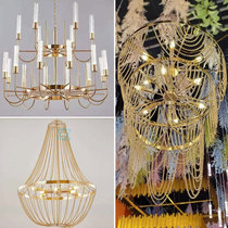 Eurostyle Chandelia Wedding Celebration Ferrous Art Crystal Chandelia Lamp Floor Lamp Wedding Road Leading Photography Props for Festive Lights