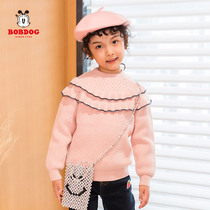 Babu Bean Girl Sweater Winter 2021 New exploits foreign air CUHK Childrens sweater knit undershirt thickened