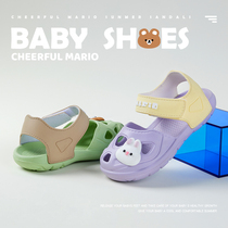 Childrens sandals indoor soft sole anti-skid cartoon baby boys and girls wear baby shoes outside summer