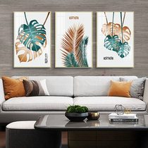 Living room decoration painting Sofa background wall triptych Nordic light luxury hanging painting Modern simple crystal porcelain mural