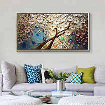 Modern simple hand-painted three-dimensional wealth tree living room oil painting banner bedroom Porch restaurant decoration painting corridor hanging painting