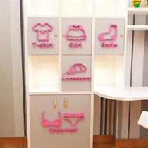 Clothing logo 3D wall sticker home bedroom drawer wall sticker creative storage box wardrobe door logo sticker