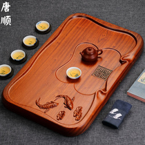 Tang Cishua Pear Wood Whole Kung Fu Tea Tray Household Brief Solid Wood Tea Tray Monolayer Drain Type Log Tea Sea