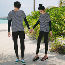 Couples mens diving suit womens split loose slim long sleeve jellyfish suit floating suit suit suit swimsuit