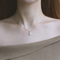 Silver Moto Home Original s925 Pure Silver Cherry Blossom Necklace Female Day Ensemble Light Lavish Lock Bone Chain Small Crowddesign Sense Temperament Pendant
