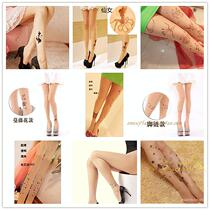 Autumn Harajuku style ultra-thin printed bottling stockings sexy retro tattoos fake tattoo stockings flesh colored pantyhose