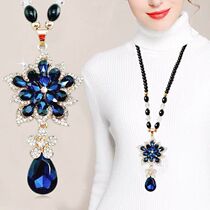 Korean version sweater chain long money chain flowers autumn and winter popular clothes accessories pendant women simple wild jewelry accessories