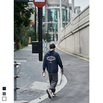 Furnace heavy 400g American fashion print hooded sweater mens Spring and Autumn New loose hoodie casual coat