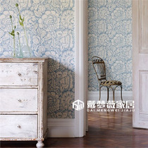 Original imported wallpaper American French Nordic style wallpaper big flower print living room background Villa model bedroom