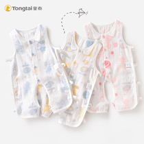 Tongtai gauze jumpsuit baby Summer cotton ultra-thin breathable sleeveless cotton gauze one-piece suit