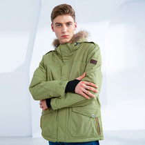 2021 Autumn Winter Windproof Cotton Coat Jacket Man waterproof fabric mens clothing with hood fur collar