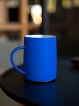 16 open cup Ideal blue ceramic silver color mug Large capacity water cup Gift coffee cup Couple cup