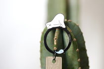 Eight Mong Society small sample generation alloy car keychain ring chain bag Korean cute cat female creative male gift