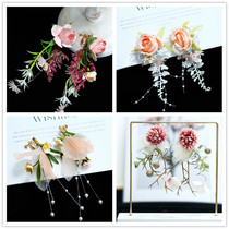 Lovely bride sweet beautiful fantastic flower earrings shape photography sentence simulation flower ear decoration honeymoon fake