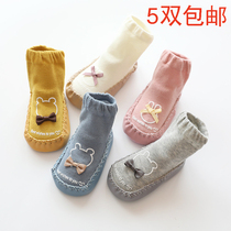 Foreign trade baby leather bottom non-slip Terry floor socks thick bottom childrens toddler socks autumn and winter warm shoes baby socks