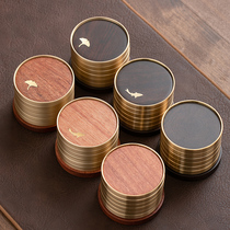 Ebony Wood tea mat coaster tea cup mat tea ceremony kung fu tea cup holder tea tray creative tea accessories heat insulation