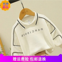 Baby spring clothing 2021 new male and female child weaters turn over undershirt children baby blouses baby blouses spring and autumn foreign air