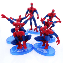 Spider-Man birthday cake ornaments Spider-Man cake decoration party supplies plug-in 7-piece set