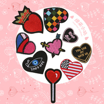 Love embroidery cloth sticker topcoat patch down down jacket patch patch denim self-adhesive repair no trace patch hole