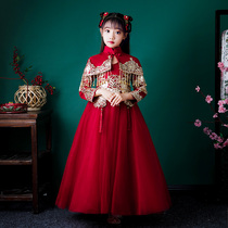 Girls Chinese style super fairy Chinese New Year Hanfu Childrens antique high-end Tang costume New Year dress little girl costume dress winter