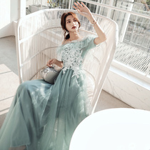 Bridesmaid dress 2021 new summer wedding sisters group forest fairy quality long evening dress skirt womens banquet is thin