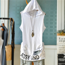 Loose large size long broken hole bamboo cotton hooded camisole Vest Women summer wear sleeveless top base shirt tide