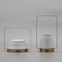 New Chinese Modern Creative Iron Art Ceramic Decorations Pendulum Boilerplate Room Living-room Home Hotel Room Furnishing