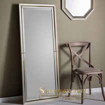 European and American classical bedroom dressing mirror cloakroom ground fitting mirror large mirror Art Wall full-length mirror
