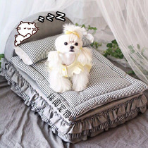 Fully removable and washable Korean pet dog sponge bed quilt pillow Teddy kennel winter warm mat