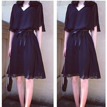 Fashion Temperament Fat MV Lead Collection Waist Display Slim Snowy Spinning Dress Gfatter Overweight Womens Dress Summer Tide Little Clear New Black Dress
