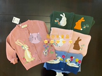 Chao 100 lap autumn winter male and female boy sweater cardiovert rabbit small car cartoon children sweaters jacket needle-knitted sweatshirt