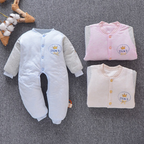 Newborn clip thin cotton one-piece clothes spring autumn clothes Harclothes 0-3 months 6 men and women 6 men and women climbing clothes for baby warm clothes