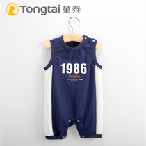 Child Tai summer new baby clothes 3 - 18 months male and female baby out sleeveless crotch congestion clothes to crawl