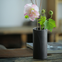 Creative Ceramics Black Retro Flower Inserts Traditional Crafts Black Pottery Flower Inserts Brief About 100 Hitch Indoor Decoration Tea Set Hem