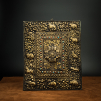 Full Work Hammer Disc Inlaid Treasure Cross Descending Magic Pestle Zodiac Lima Bronze Old Bronze Tangka Wall-mounted Fine Collection