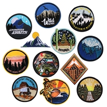 Chinese American Round Embroidered Badge Cloth Sticker Clothes School Bag Denim Decorative Patch Sticker Ironing Decal