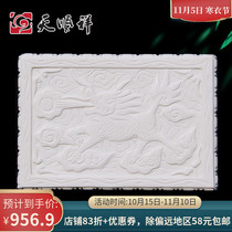 Kirin Xianrui coffin bed natural white marble urn casket mat bed hand-made stone carving Tianshunxiang tomb supplies
