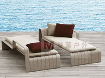 Balcony bed outdoor leisure courtyard swimming pool recliner rattan beach chair outdoor rattan chair terrace garden bed