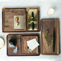 The Adori Dish Dish Home Black Walnut Wood Tray Solid Wood Tea Tray Home European Style Solid Wood Dish Rectangular