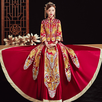 Dragon and Phoenix coat Xiuhe dress new 2021 bride wedding dress wedding dress Chinese wedding dress Feng Guanxia Qiu Xiu kimono woman