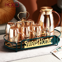 IKXO Home Kettle High Temperature Resistant Cool Water Cup Cool Water Pot Home Suit Nordic Creative Glass Kettle Large Capacity